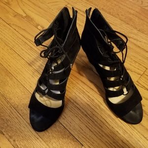 Black lace up sandals